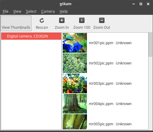 gtkam screenshot