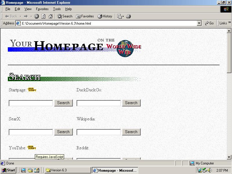 Internet Explorer on Windows ME screenshot