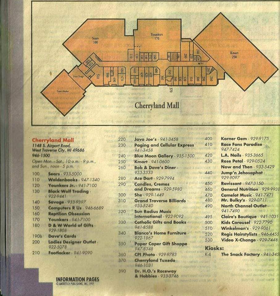 Cherryland mall directory 1997
