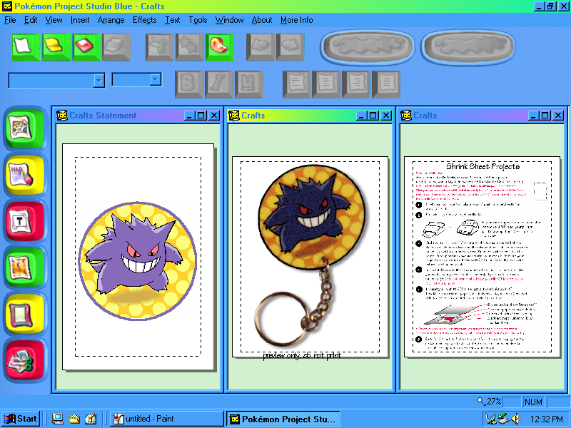 Pokemon Project Studio Blue Version by The Learning Company - keychain