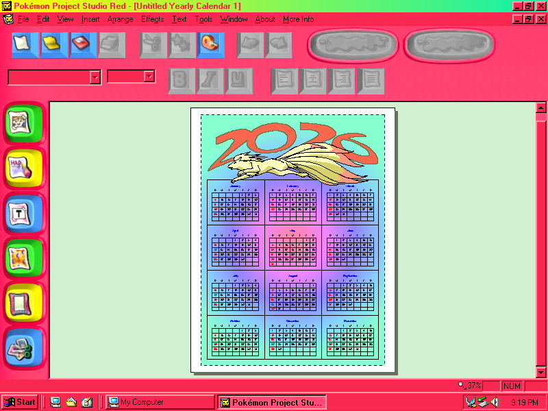 Pokemon Project Studio Red Version by The Learning Company - calendar