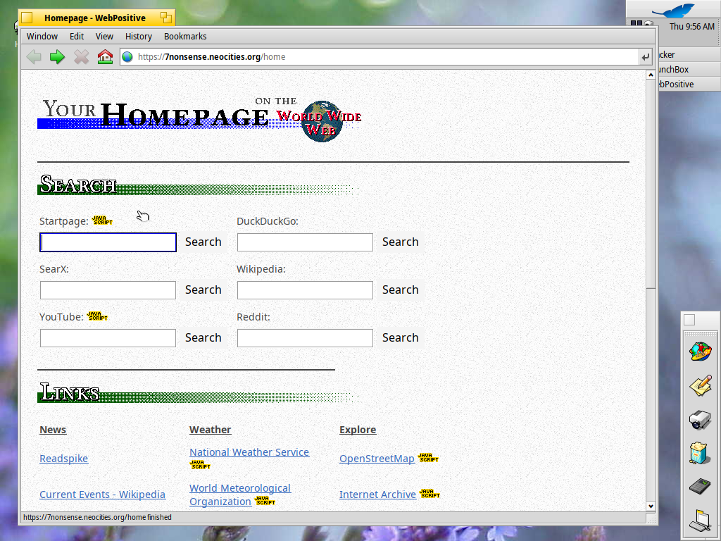 WebPositive on Haiku screenshot