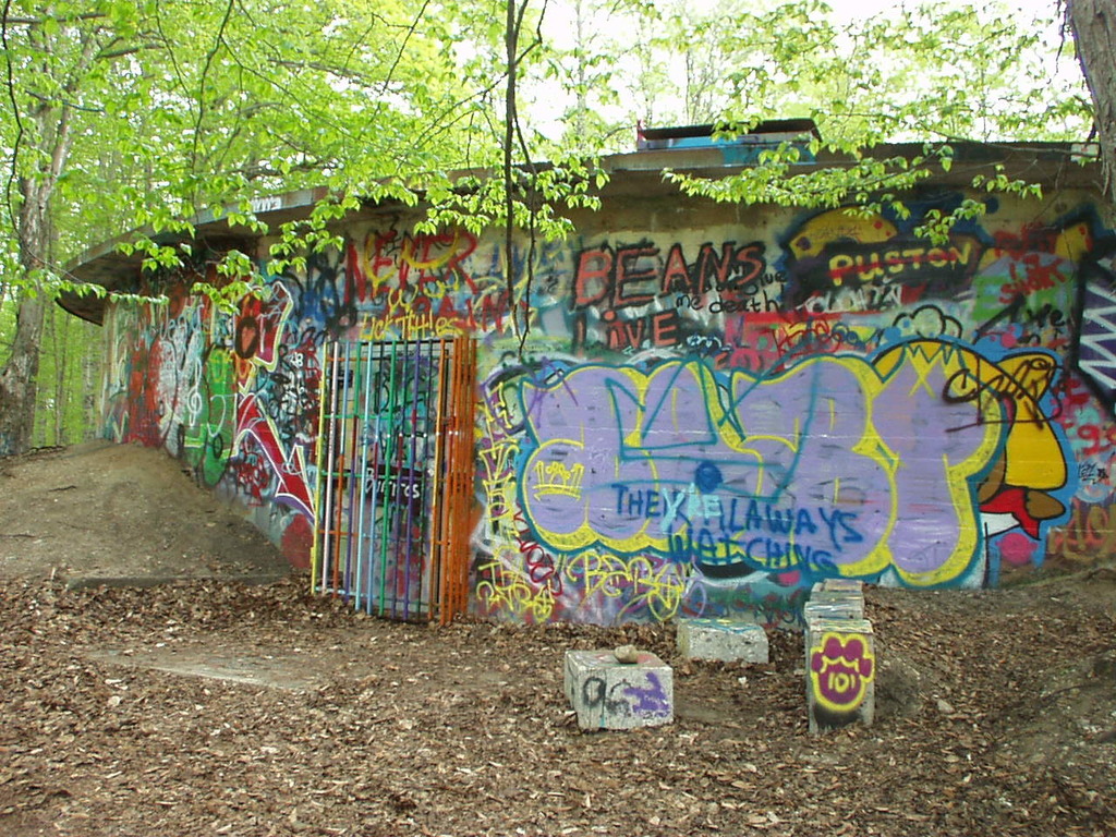 Abandoned building with graffiti
