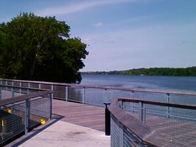 Boardwalk over lake