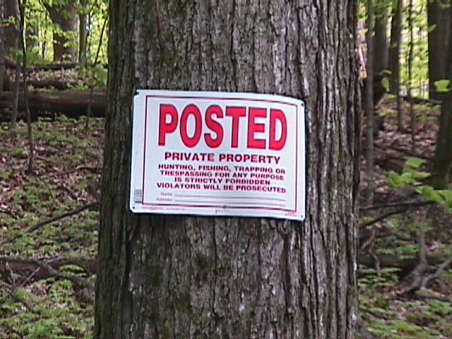 Posted sign