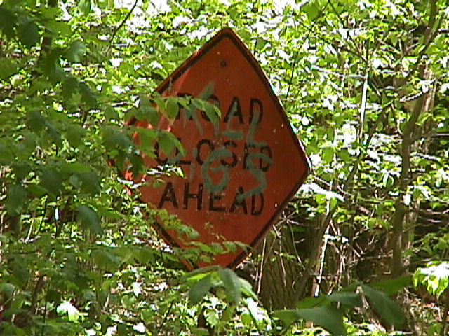 Road closed sign