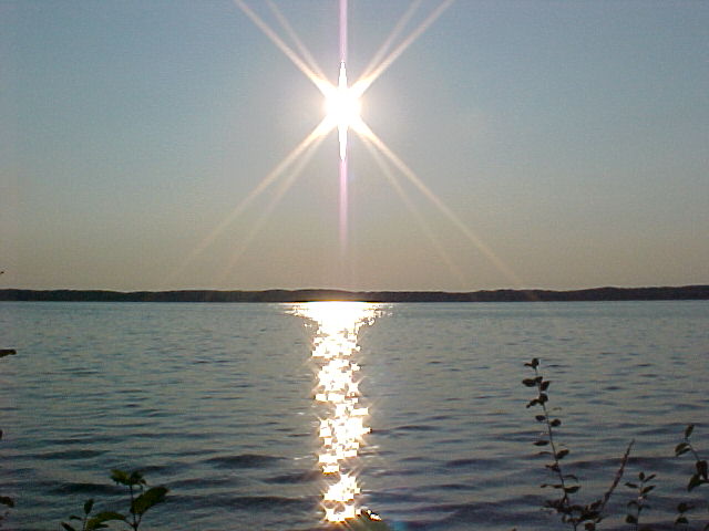 Sunset over lake