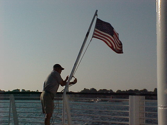 Flag on ferry