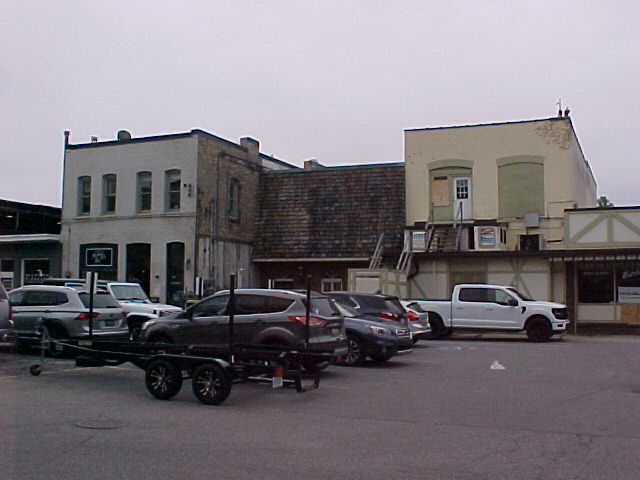 Parking lot and buildings