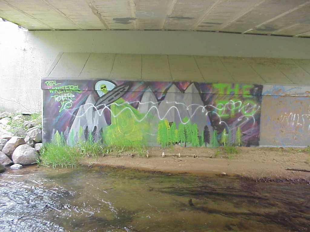 Graffiti under a bridge