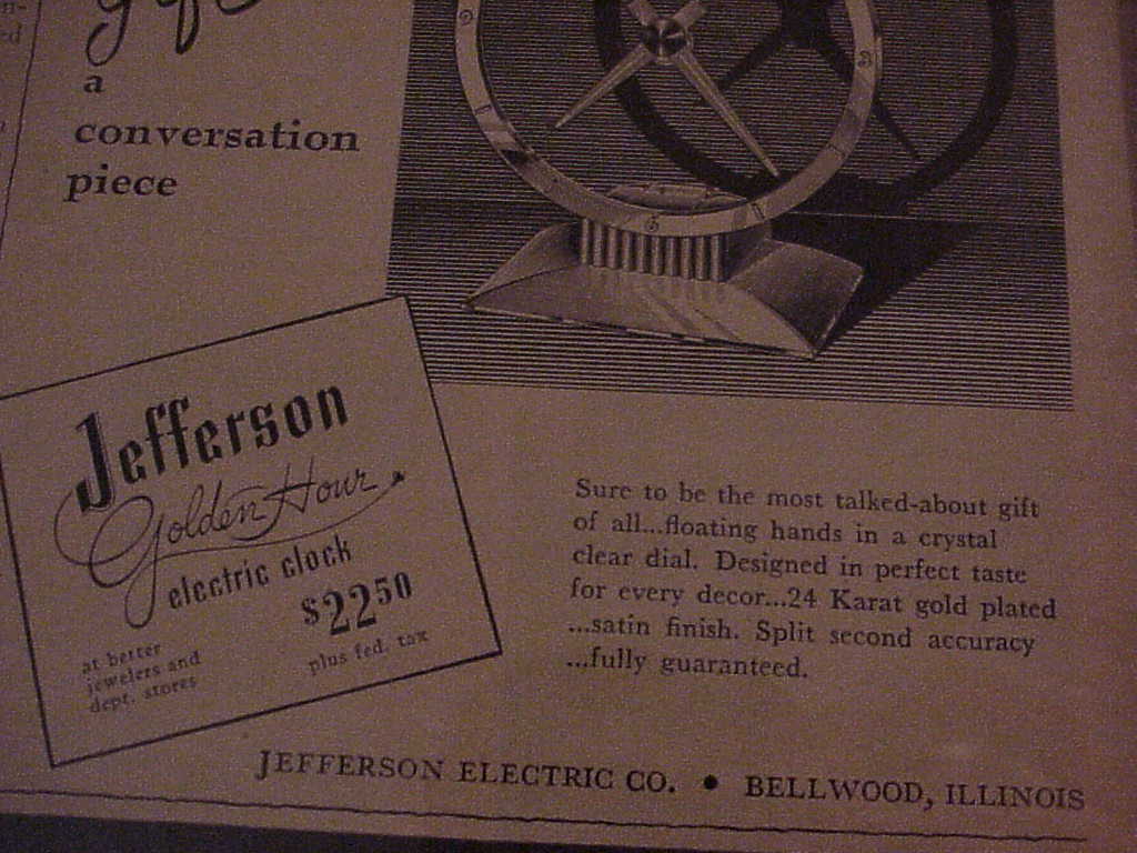 Jefferson golden hour clock advertisement