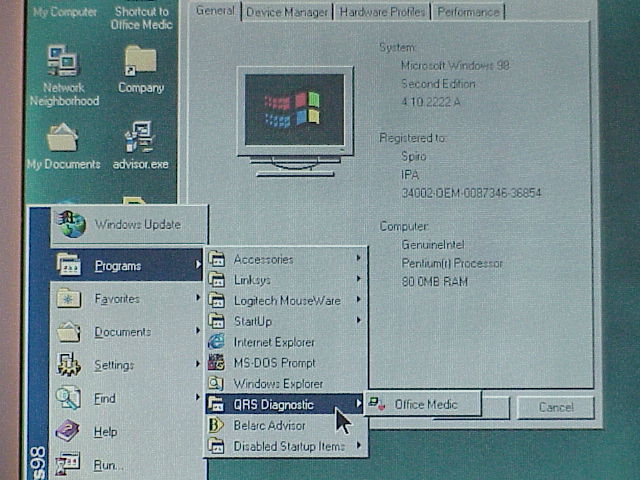 Toshiba Satellite 225CDS Laptop screenshot