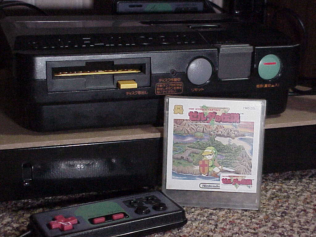 The Legend of Zelda famicom disk with twin famicom