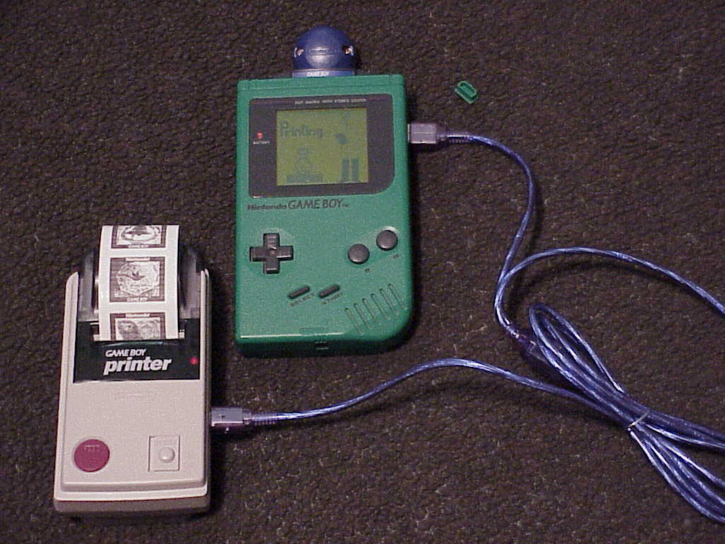 Multi-Link Cable connecting Game Boy and Game Boy Printer together