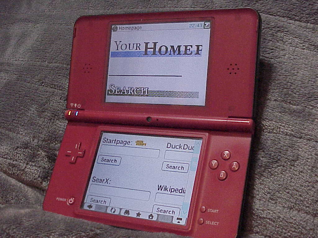 Nintendo DSi browser - Homepage