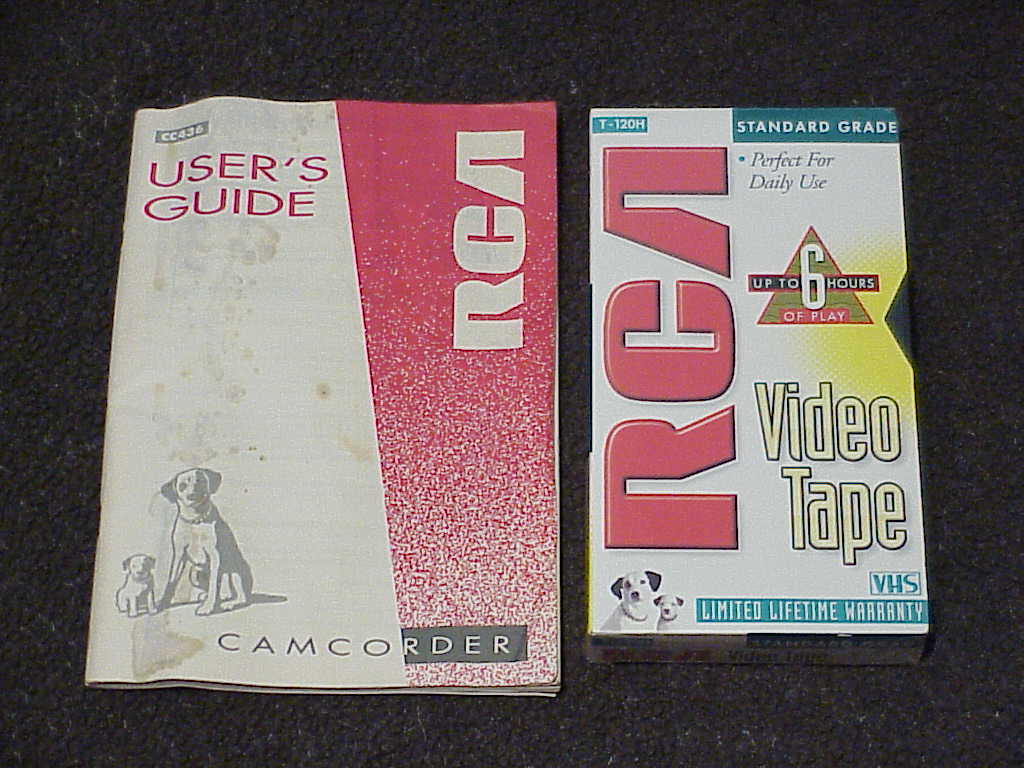 RCA Camcorder CC436 manual and blank VHS tape