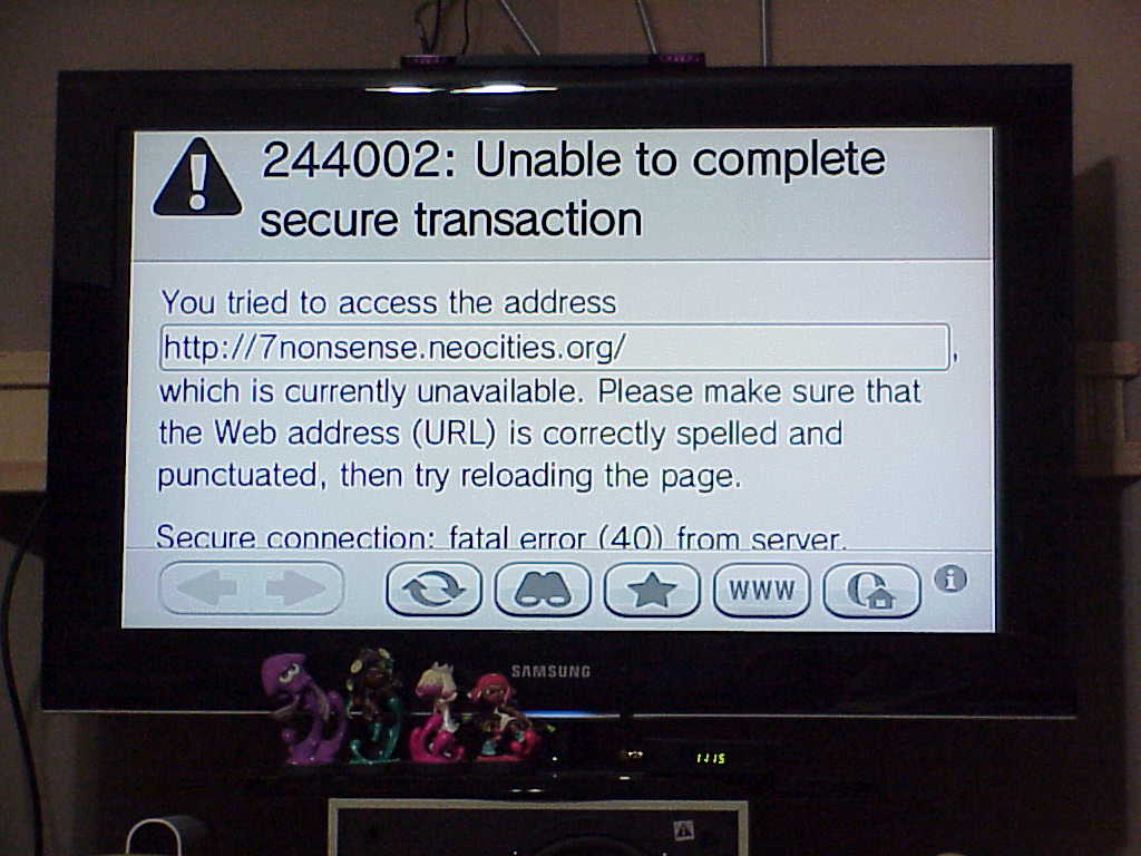 Nintendo Wii browser - HTTPS error