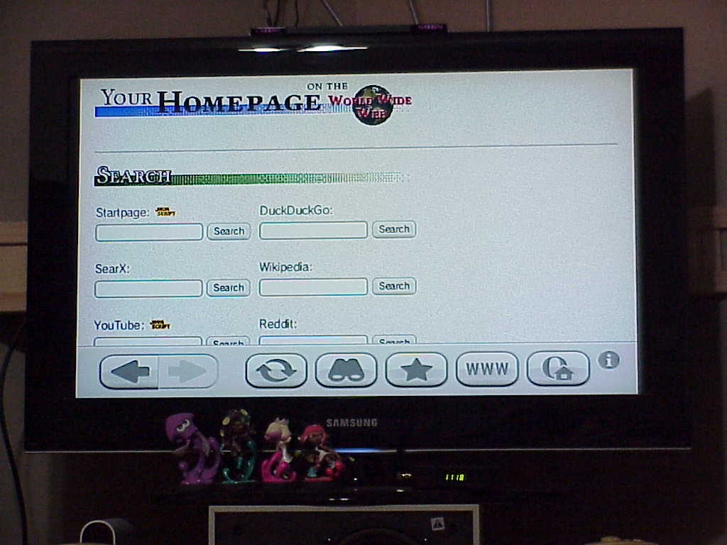 Nintendo Wii browser - Homepage