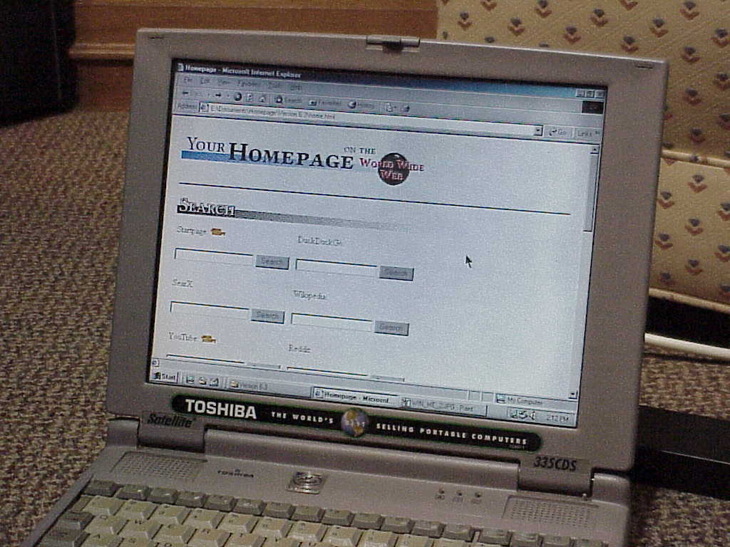 Internet Explorer on Windows ME with laptop