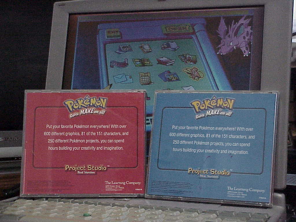 Pokemon Project Studio Red and Blue Version by The Learning Company - back covers