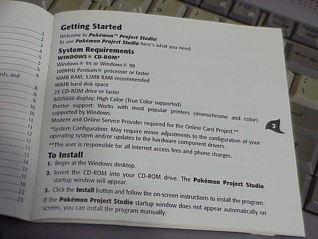 Pokemon Project Studio Red and Blue Version by The Learning Company - system requirements