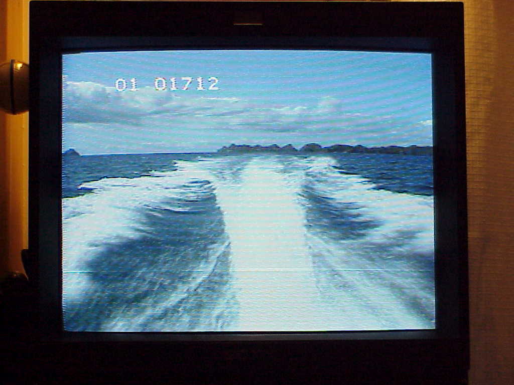 behind boat