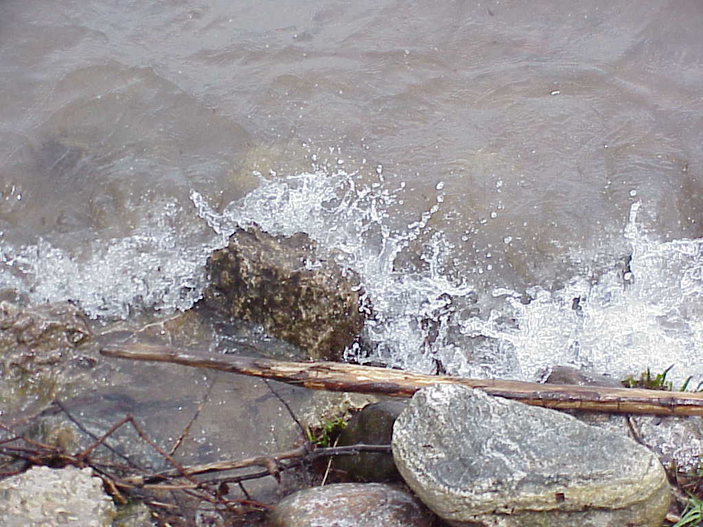 Water splashing on rocks