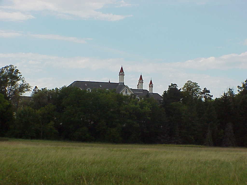 Building behind field