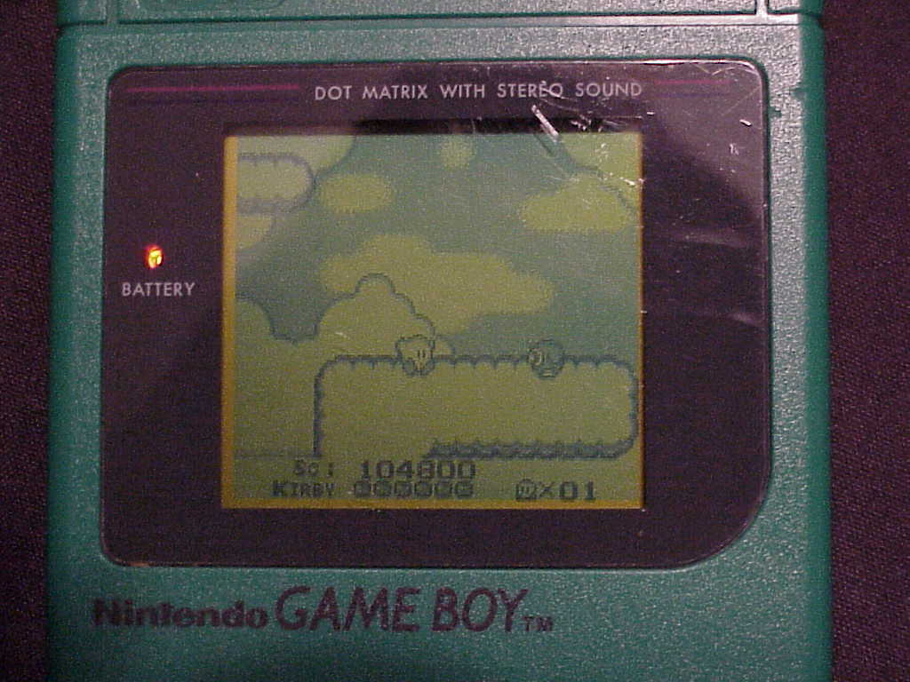 Nintendo Game Boy playing Kirby's Dream Land