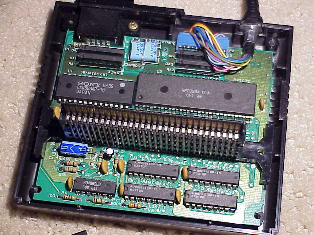 Nintendo Famicom Disk System ram adapter inside