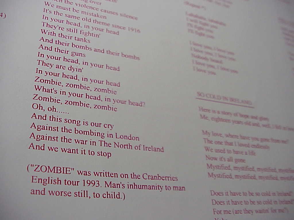 The Cranberries Live Laserdisc lyrics