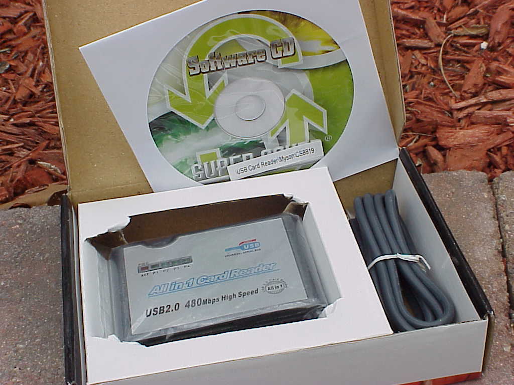 All in 1 USB 2.0 Card Reader Model A-8819B box inside