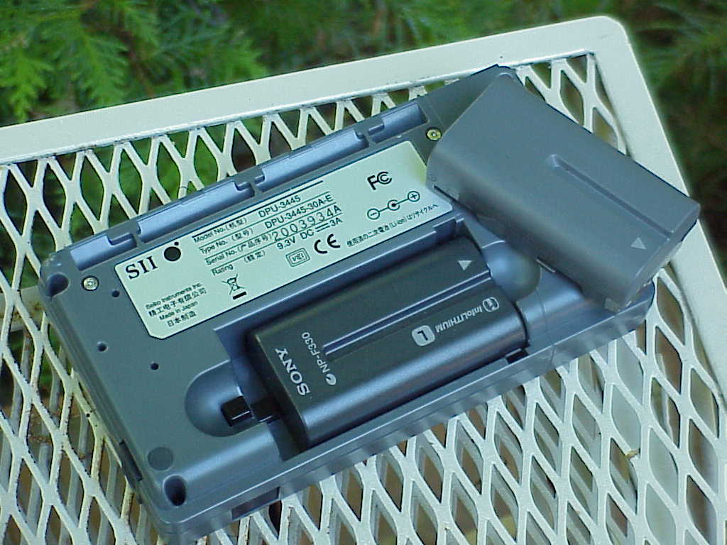 Seiko DPU-3445 thermal printer bottom with batteries