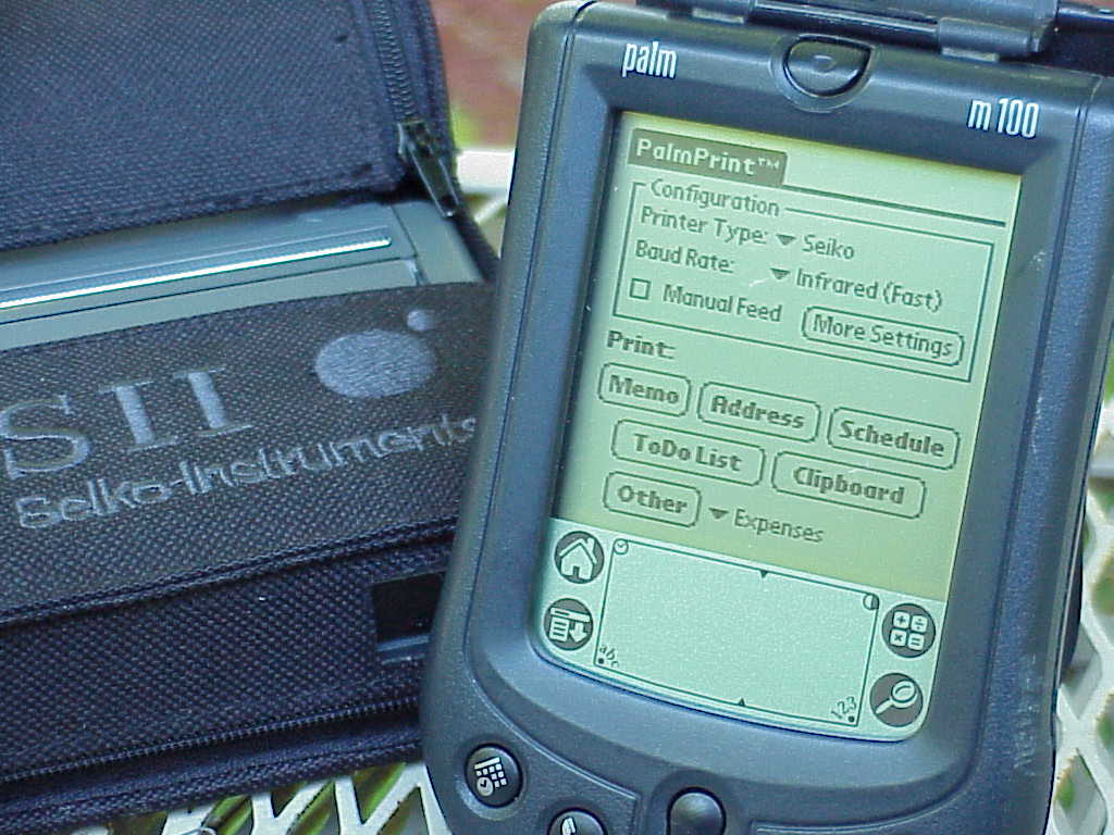 Seiko DPU-3445 thermal printer with palm m100 PDA running PalmPrint