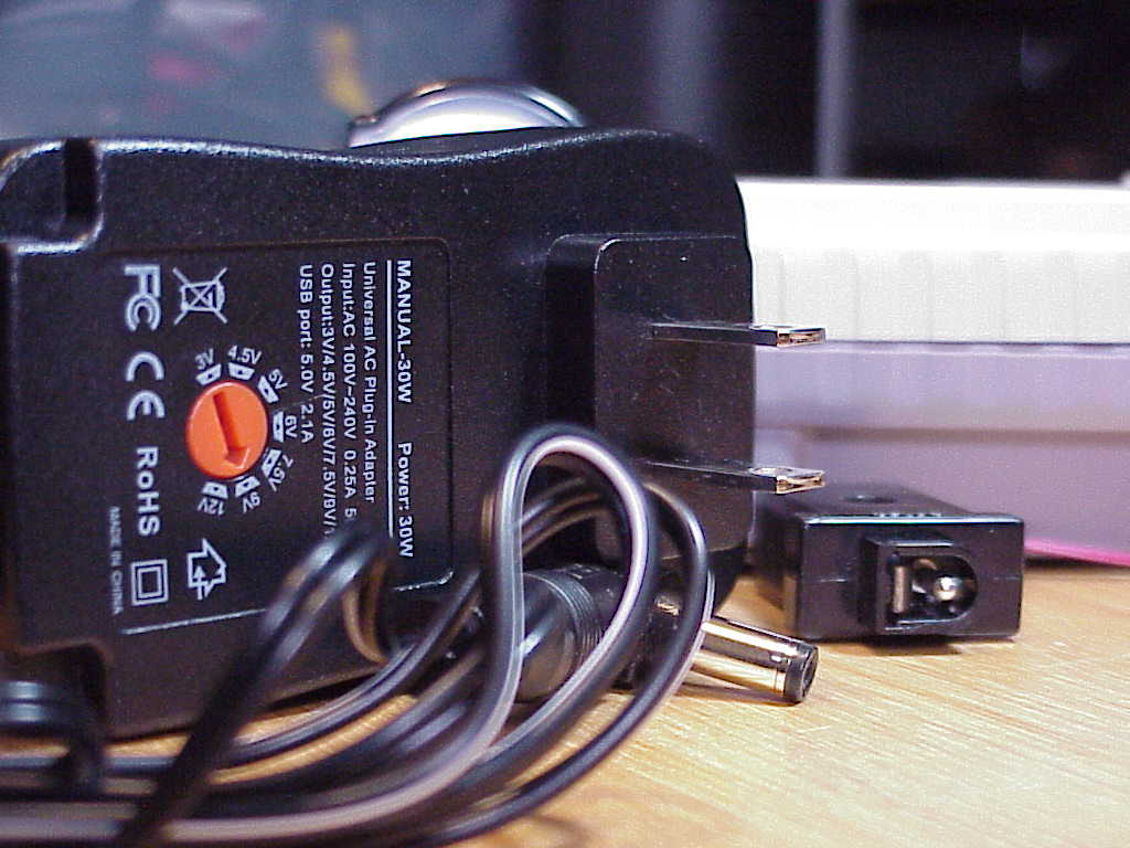 Adjustable AC Adapter set up for Game Boy Printer