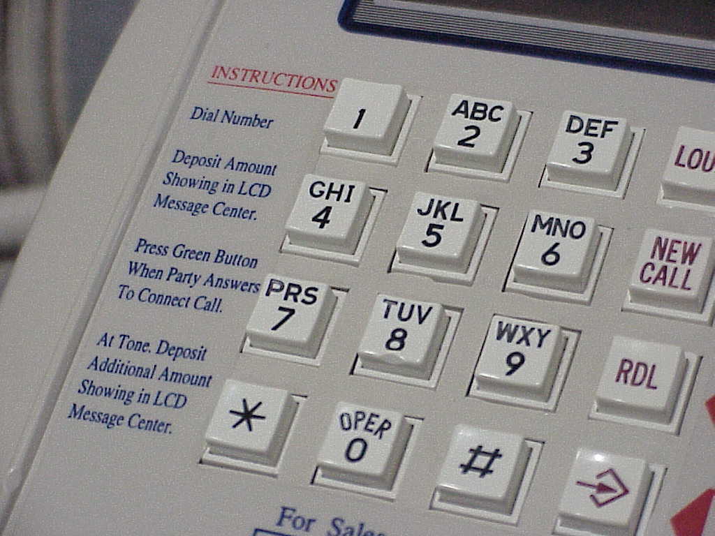 Desktop Payphone HAC 737 buttons