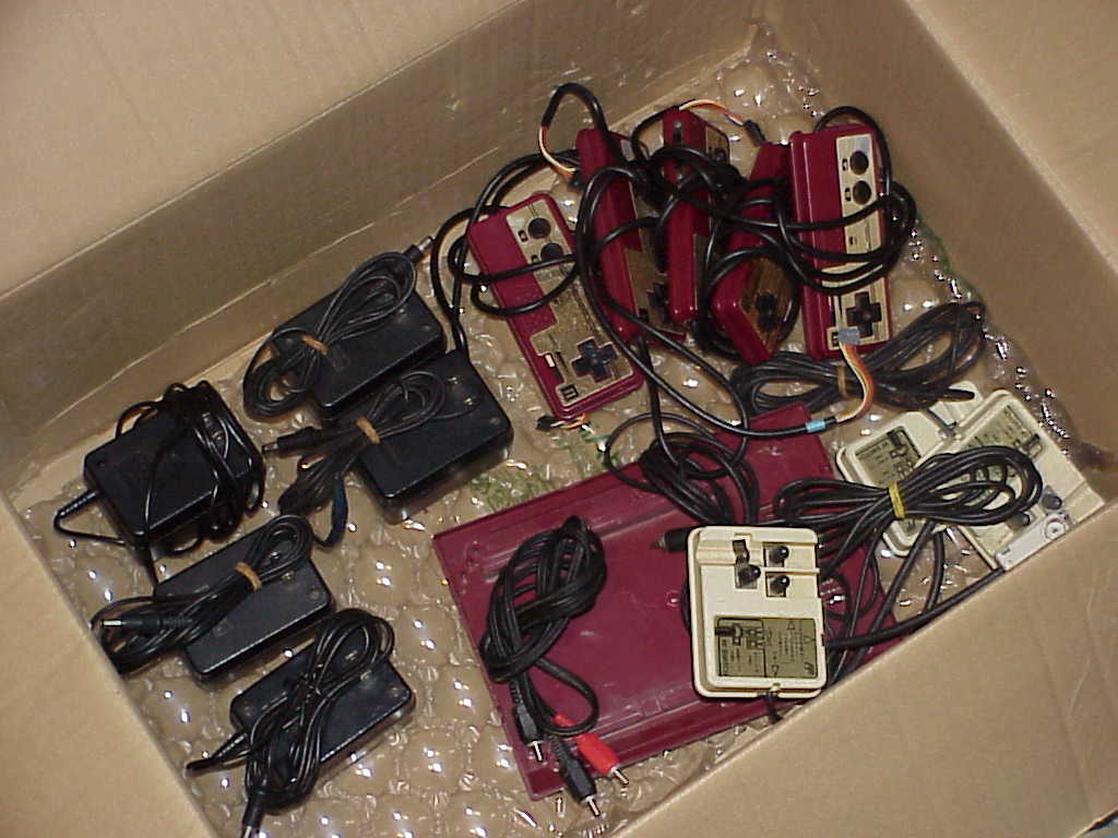 Famicom controllers, AC adaptors, and RF adaptors
