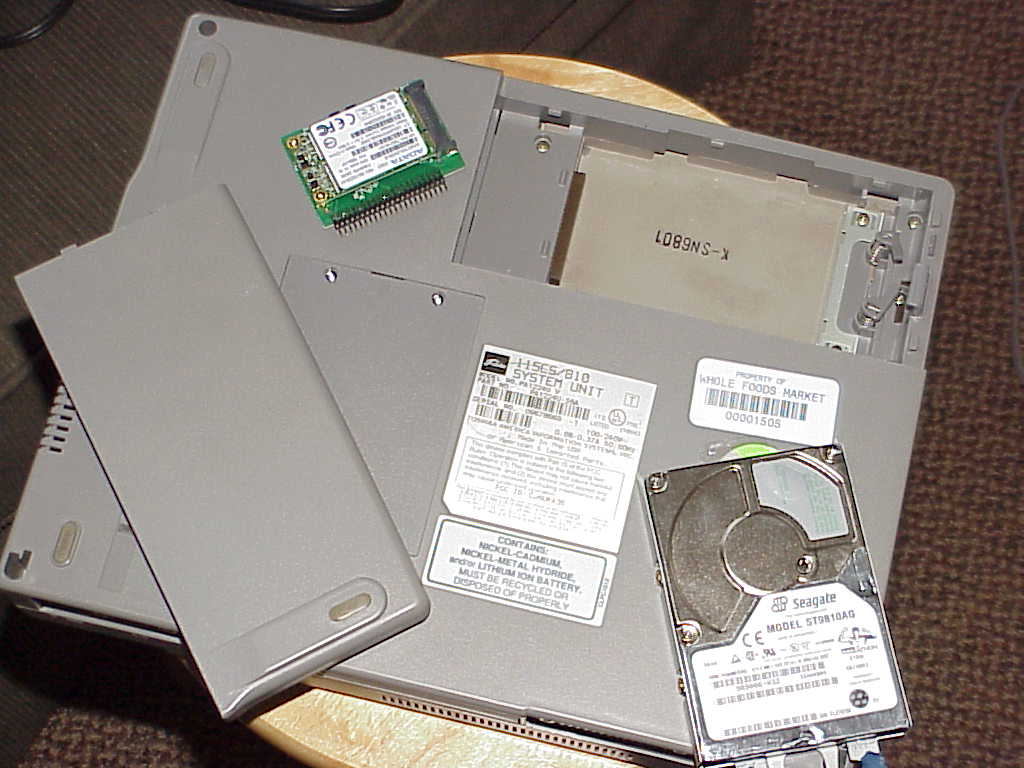 Toshiba Satellite 110CS Laptop - Bottom with drives