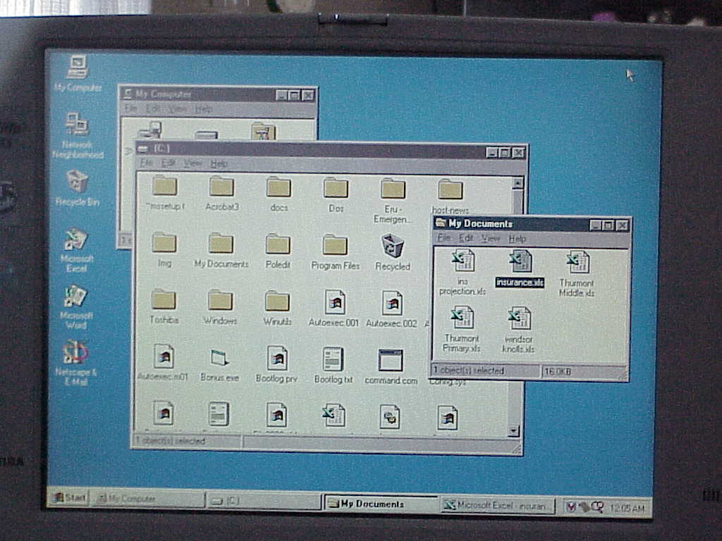 Toshiba Satellite 110CS Laptop - Windows 95 files