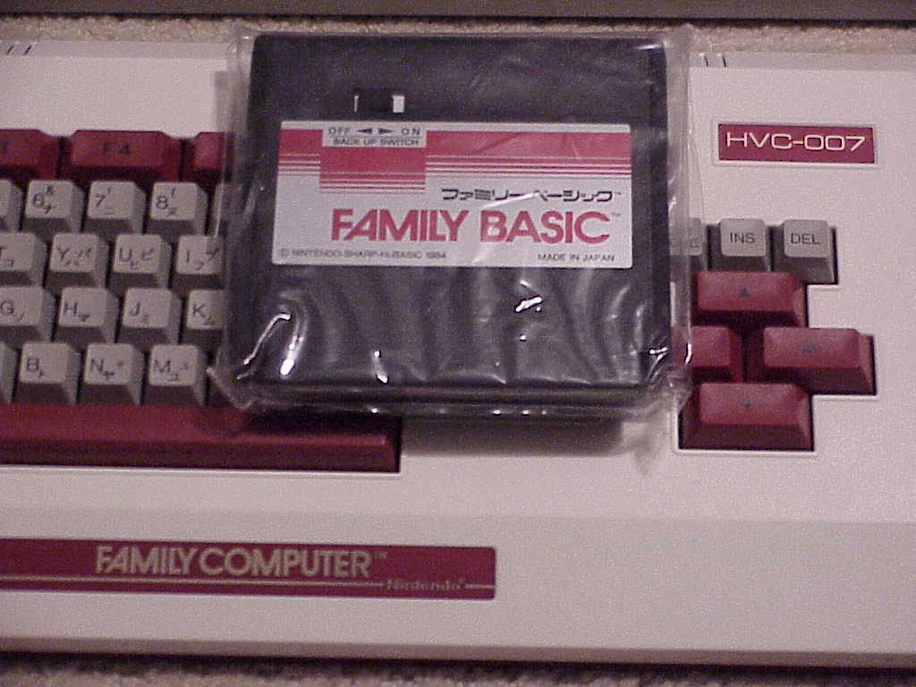 Nintendo Family BASIC cartridge and keyboard