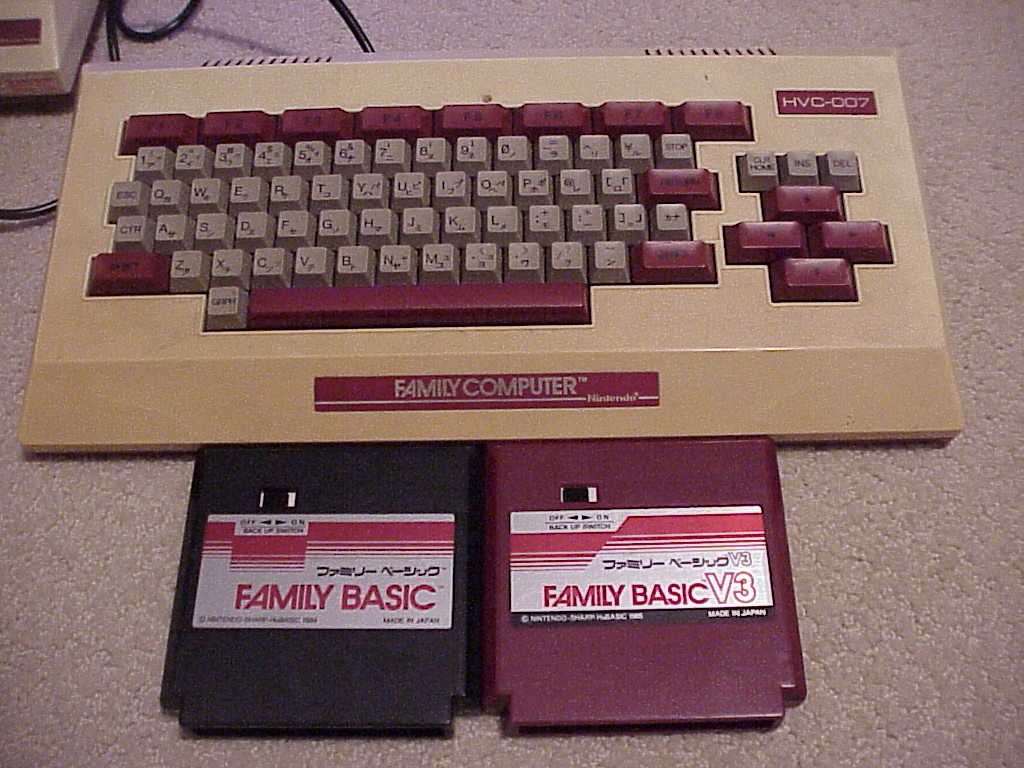Nintendo Family BASIC cartridge and keyboard