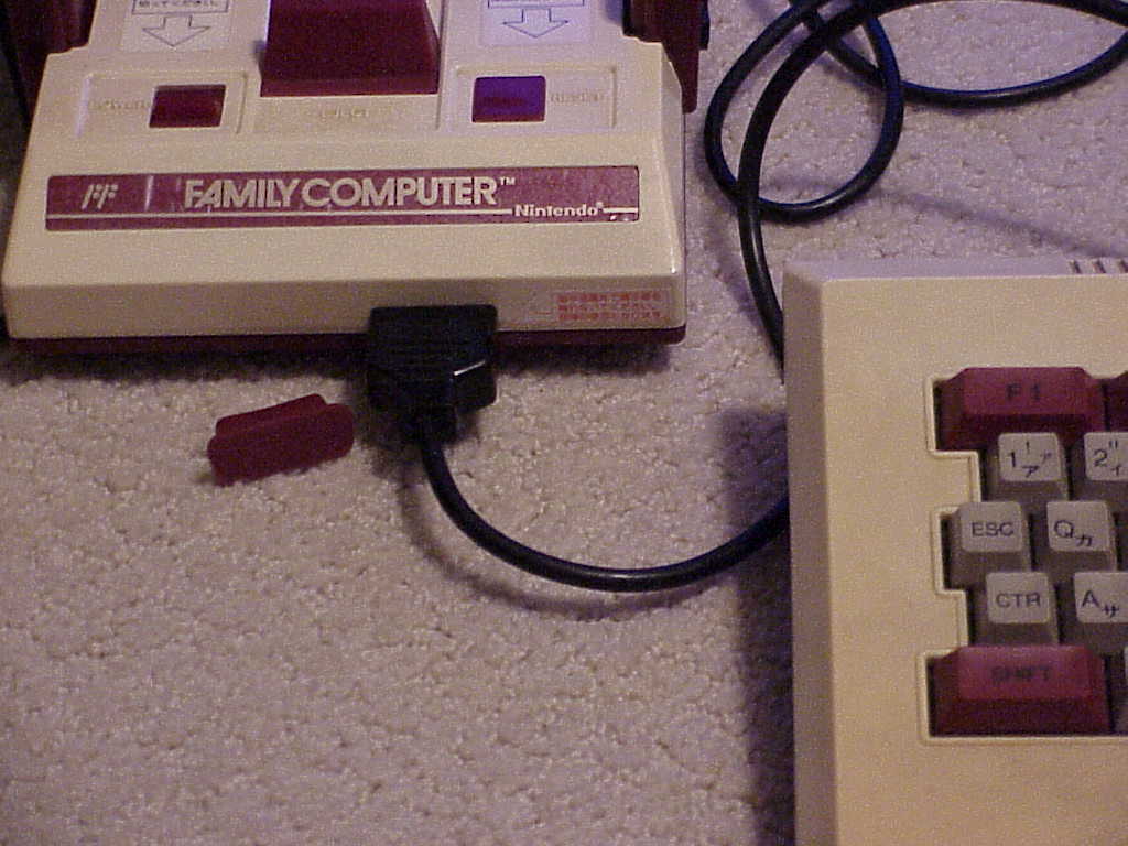 Nintendo Family BASIC keyboard connected to Famicom