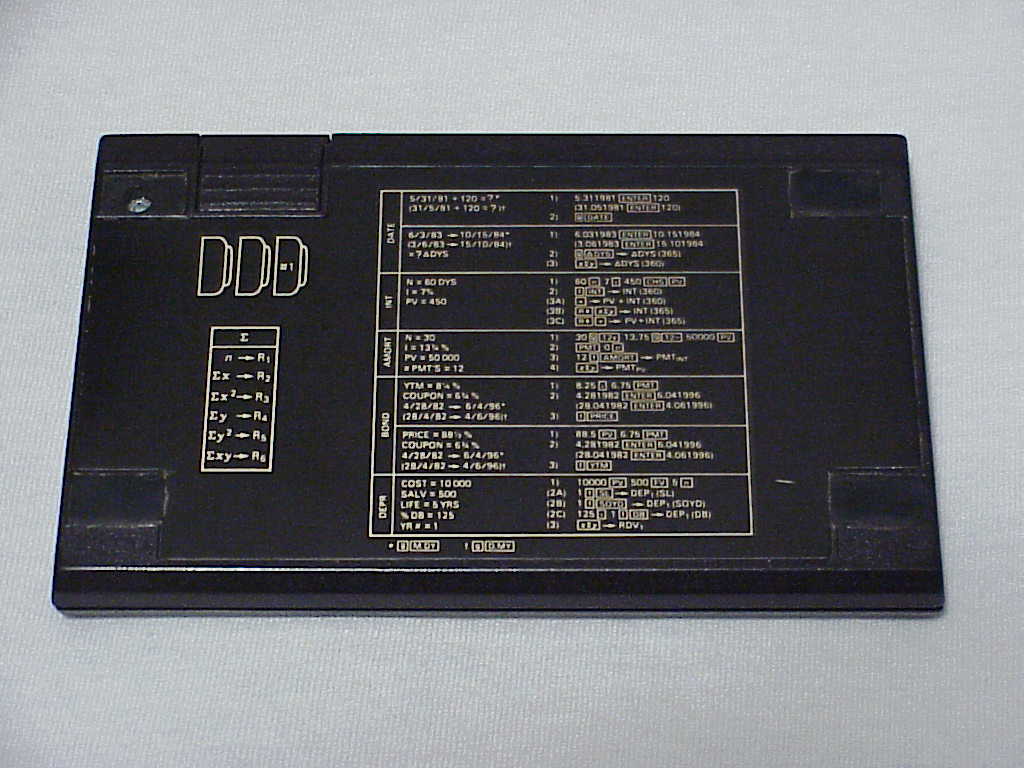 HP-12C calculator back