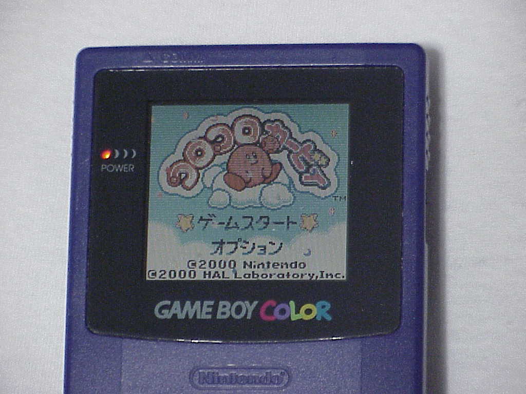 Kirby Tilt 'n' Tumble on a Game Boy Color
