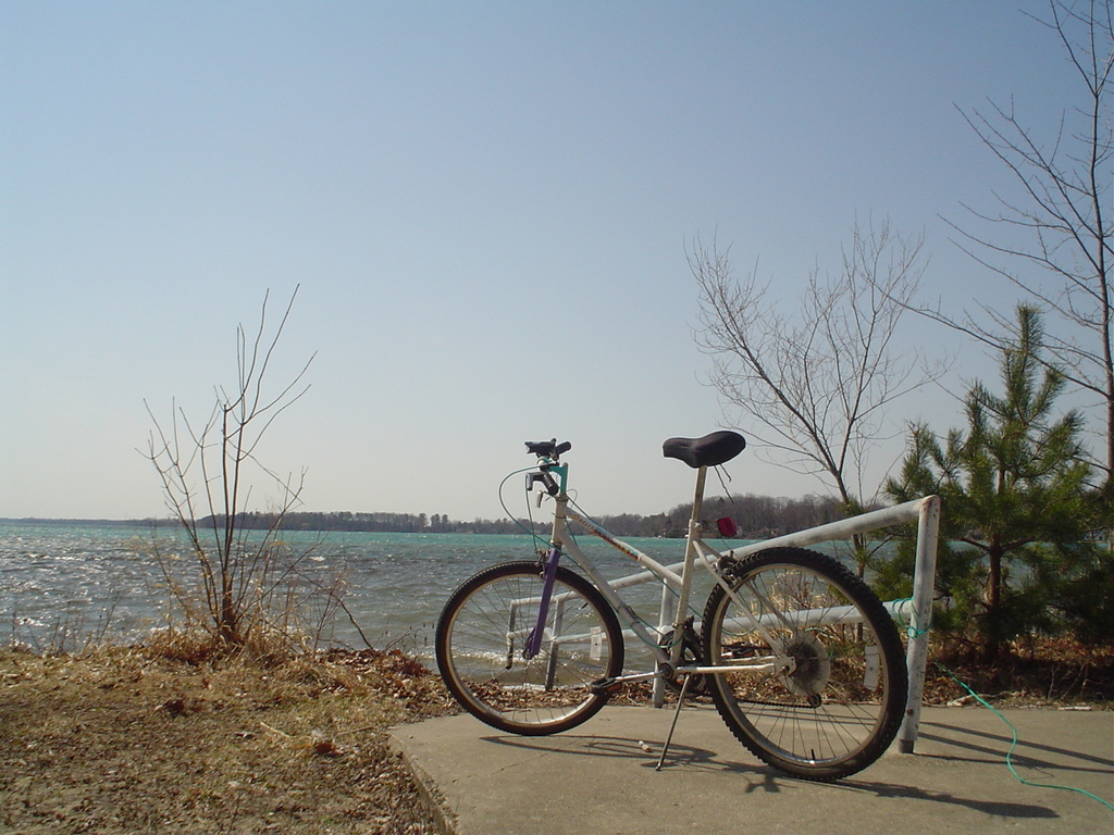Bike near lake