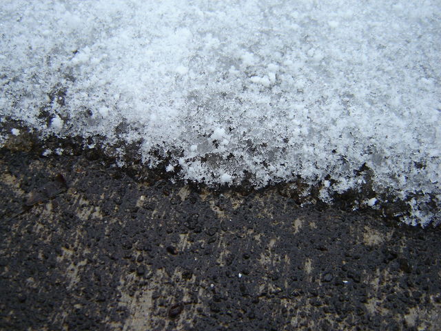 Snow on cement