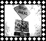Nintendo Game Boy Camera photo - Bike route sign