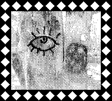 Nintendo Game Boy Camera photo - Graffiti on tree