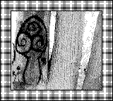 Nintendo Game Boy Camera photo - Graffiti on tree