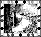 Nintendo Game Boy Camera photo - Beaver cut tree